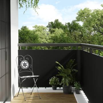 Balcony Screen Black 1000x80 cm | Privacy & Noise Protection