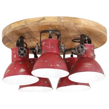 Ceiling Lamp Distressed Red 25W - Industrial Style Light