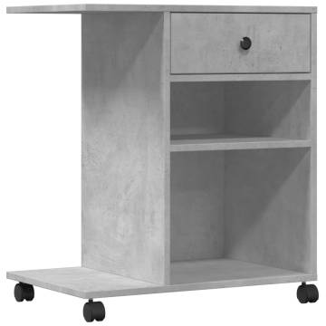 Printer Stand with Wheels - Concrete Grey 60x40x68.5 cm