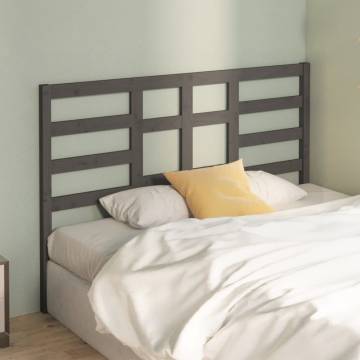 Grey Solid Wood Bed Headboard | 141x4x104 cm