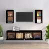 TV Cabinets 4 pcs Black Solid Wood Pine - Trendy & Durable