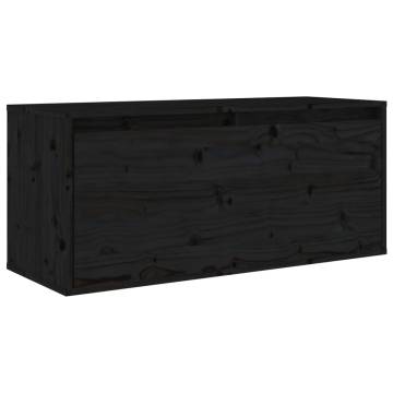 TV Cabinets 4 pcs Black Solid Wood Pine - Trendy & Durable