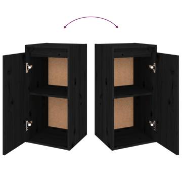 TV Cabinets 4 pcs Black Solid Wood Pine - Trendy & Durable