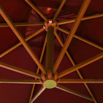 Hanging Parasol with Solid Fir Wood Pole - Terracotta 3x3m