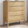 Chest of Drawers FLORO - Wax Brown Solid Pine Wood | HipoMarket