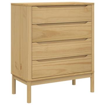 Chest of Drawers FLORO - Wax Brown Solid Pine Wood | HipoMarket