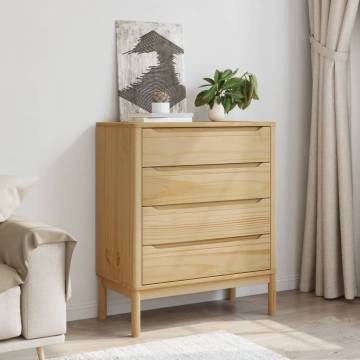 Chest of Drawers FLORO - Wax Brown Solid Pine Wood | HipoMarket