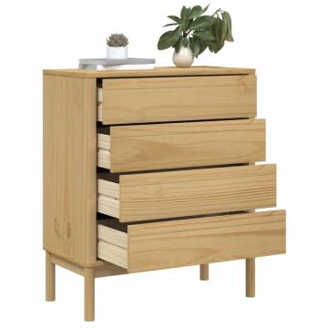 Chest of Drawers FLORO - Wax Brown Solid Pine Wood | HipoMarket