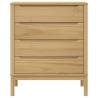 Chest of Drawers FLORO - Wax Brown Solid Pine Wood | HipoMarket