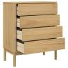 Chest of Drawers FLORO - Wax Brown Solid Pine Wood | HipoMarket