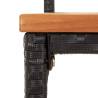 Bar Stools Set of 4 - Black Poly Rattan & Solid Wood Acacia
