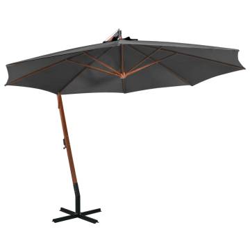 Hanging Parasol with Pole Anthracite - 3.5x2.9 m | HipoMarket