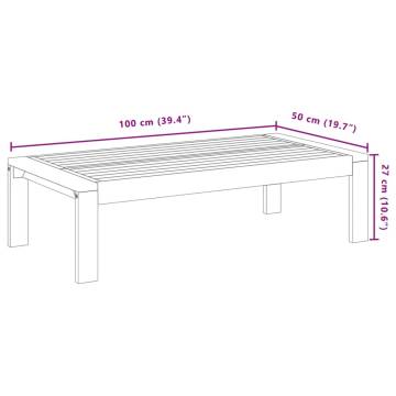 Garden Table 100x50x27 cm - Solid Acacia Wood | HipoMarket