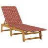 Sun Loungers 2 pcs Red Acacia & Fabric - Relax in Style