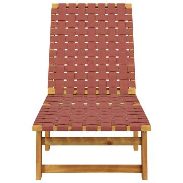 Sun Loungers 2 pcs Red Acacia & Fabric - Relax in Style