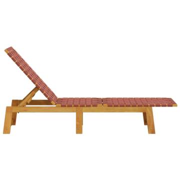 Sun Loungers 2 pcs Red Acacia & Fabric - Relax in Style