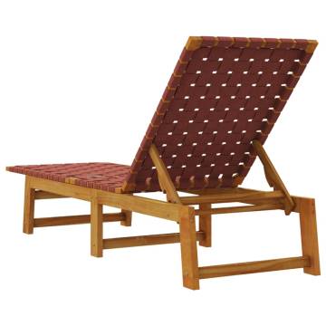 Sun Loungers 2 pcs Red Acacia & Fabric - Relax in Style