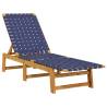 Sun Loungers 2 pcs with Table - Dark Blue Acacia Wood