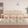 9 Piece Bar Set Solid Wood Pine Colour natural Number of 9 