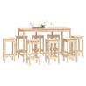 9 Piece Solid Pine Bar Set - Rustic Wooden Design