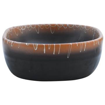 Countertop Basin Black & Orange Ceramic 47x33 cm - Chic Design