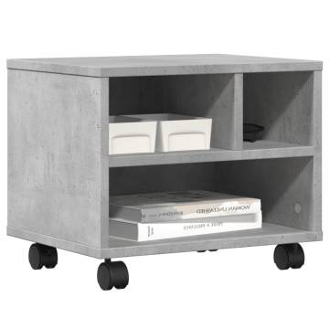 Printer Stand with Wheels - Concrete Grey 41x32x34.5 cm