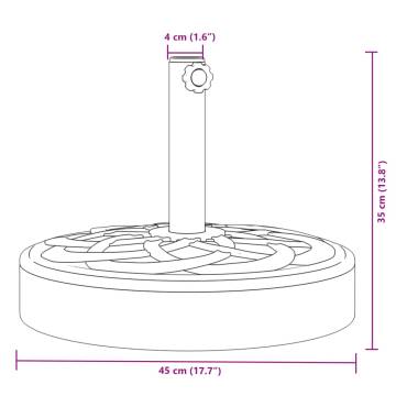 25 kg Parasol Base for Ø38/48 mm Poles - Sturdy & Elegant