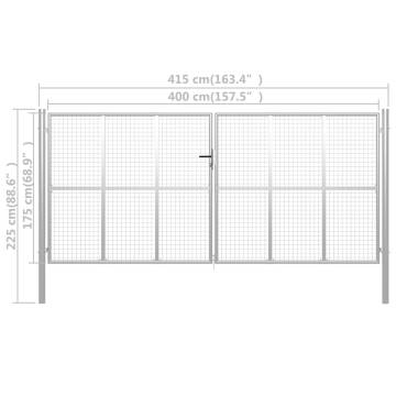 Garden Gate Galvanised Steel 415x225 cm - Durable & Sturdy