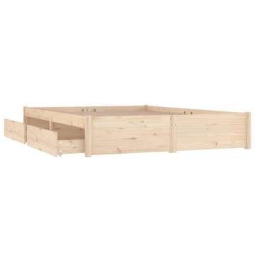 Stylish 200x200 cm Bed Frame with Drawers | Hipo Market