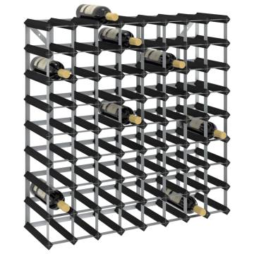 Stylish Black Pine Wine Rack for 72 Bottles - Hipomarket