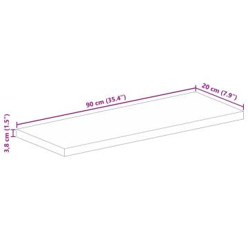 Rectangular Solid Wood Acacia Table Top 90x20x3.8 cm