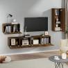 4 Piece TV Cabinet Set - Brown Oak Engineered Wood | HipoMarket