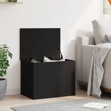 Storage Box Black 60x42x46 cm | Durable Engineered Wood