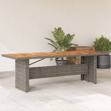 Stylish Garden Table with Acacia Wood Top - 240x90 cm | HiPo Market