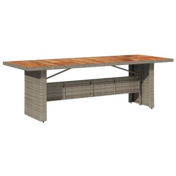 Stylish Garden Table with Acacia Wood Top - 240x90 cm | HiPo Market