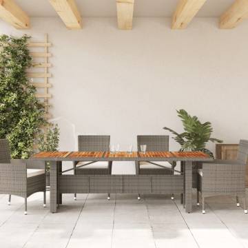 Stylish Garden Table with Acacia Wood Top - 240x90 cm | HiPo Market