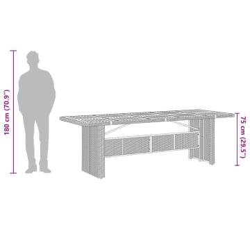 Stylish Garden Table with Acacia Wood Top - 240x90 cm | HiPo Market