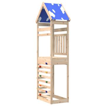 Play Tower with Rockwall - Solid Wood Pine | HipoMarket