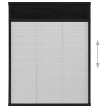 Plisse Insect Screen for Windows - Aluminium Anthracite 80x100 cm