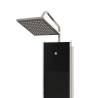 Stylish Shower Panel Unit - Black Glass 18x45.5x130 cm