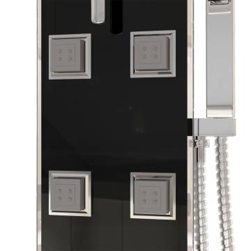 Stylish Shower Panel Unit - Black Glass 18x45.5x130 cm