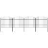 Garden Fence with Spear Top Steel (1.5-1.75)x6.8 m Black Quantity in Package 1 Length 6.8 m Height 150-175 cm 