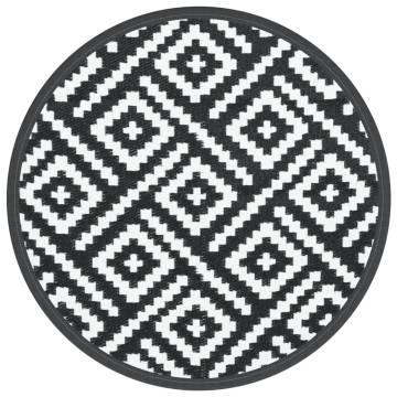 Trendy Outdoor Carpet White and Black Ø120 cm | HipoMarket