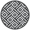 Trendy Outdoor Carpet White and Black Ø120 cm | HipoMarket