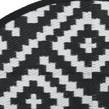 Trendy Outdoor Carpet White and Black Ø120 cm | HipoMarket