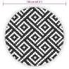 Trendy Outdoor Carpet White and Black Ø120 cm | HipoMarket