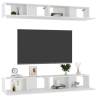 High Gloss White TV Cabinets Set - Modern 4 pcs Design | HipoMarket