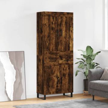 Stylish Highboard in Smoked Oak - 69.5x34x180 cm