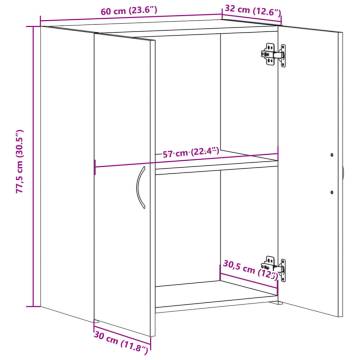 File Cabinet Grey Sonoma 60x32x77.5 cm | Hipomarket