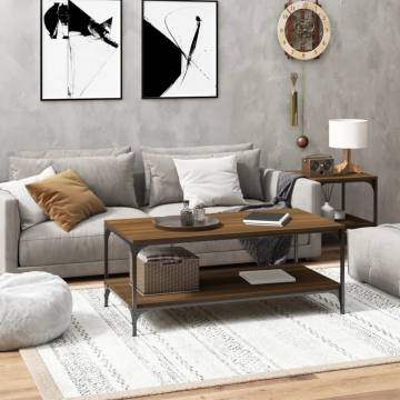 Stylish Brown Oak Coffee Table - 100x50x40 cm | Hipomarket